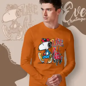 Rare Vintage Snoopy Shirt Like I Care Long Sleeve Tee