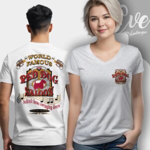 Red Dog Saloon Shirt Historic Juneau Ak Dive Bar V Neck TShirt