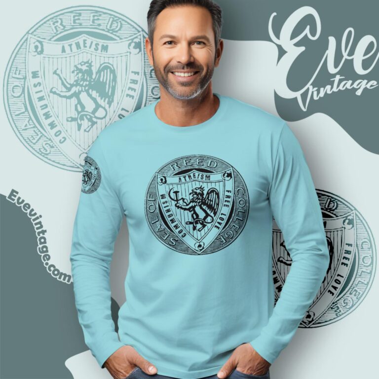 Reed College Seal Shirt Communism Atheism Free Love Long Sleeve Tee Reed College Seal Shirt Communism Atheism Free Love Long Sleeve Tee