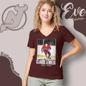 Rip Claude Lemieux New Jersey Devils V Neck TShirt