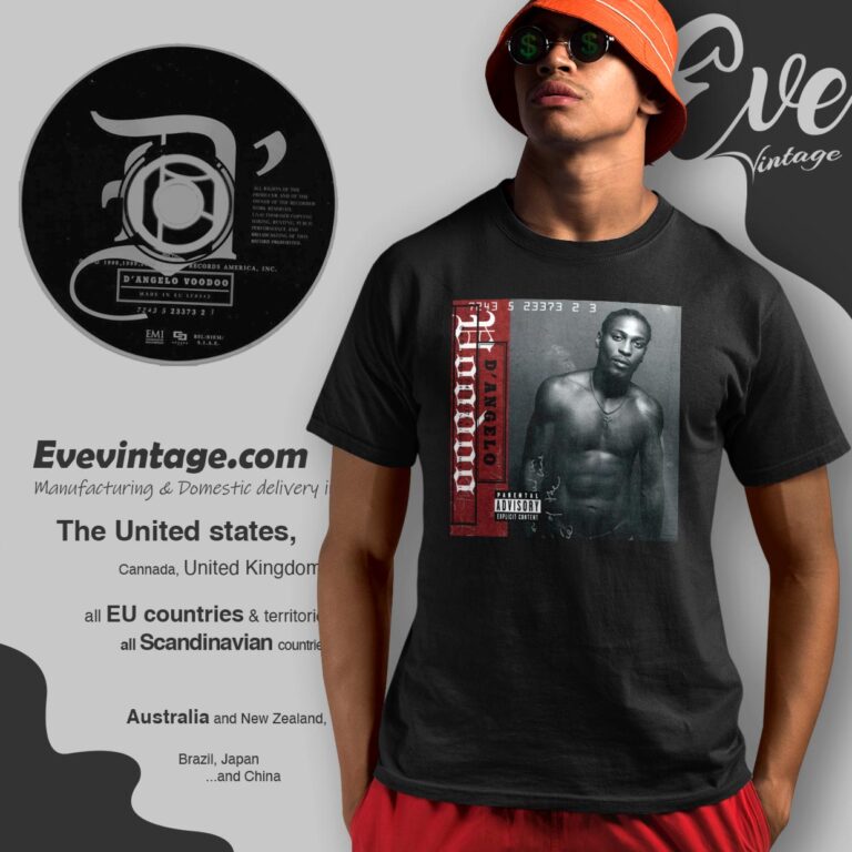 Rip D’angelo Shirt Voodoo 1 Album Cover Tee T shirt Rip D’angelo Shirt Voodoo 1 Album Cover Tee T shirt