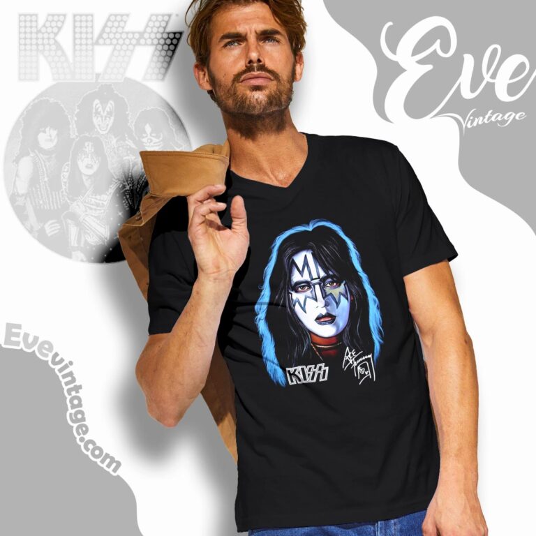 Rip Kiss Ace Frehley Shirt 1978 Solo Album Tee V Neck TShirt Rip Kiss Ace Frehley Shirt 1978 Solo Album Tee V Neck TShirt