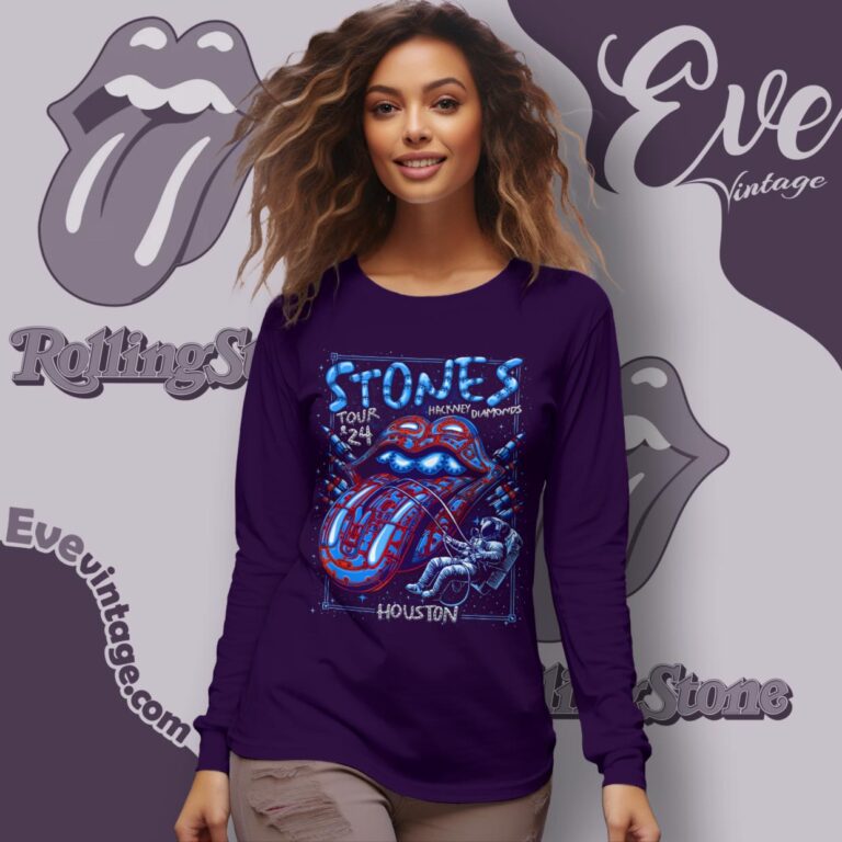 Rolling Stones Hackney Diamonds Tour 2024 Houston Shirt Long Sleeve Tee Rolling Stones Hackney Diamonds Tour 2024 Houston Shirt Long Sleeve Tee