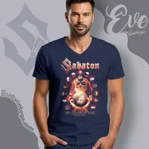 Sabaton Flags Of Europe 2025 V Neck TShirt