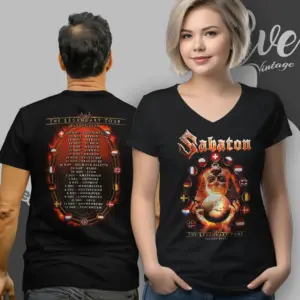 Sabaton Flags Of Europe 2025 V neck tshirt