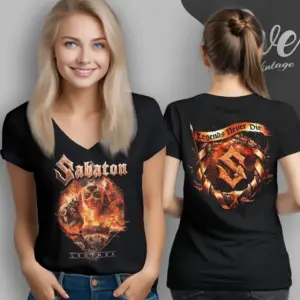 Sabaton Legends Cover Art V Neck TShirt