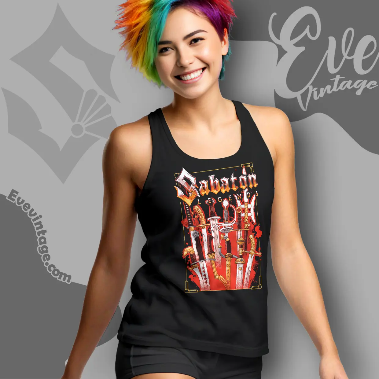 Sabaton The Legendary Swords Tank Top Racerback Sabaton The Legendary Swords Tank Top Racerback