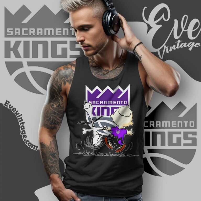 Sacramento Kings Charlie Brown Snoopy Happy Dancing Shirt Tank Top Racerback Sacramento Kings Charlie Brown Snoopy Happy Dancing Shirt Tank Top Racerback