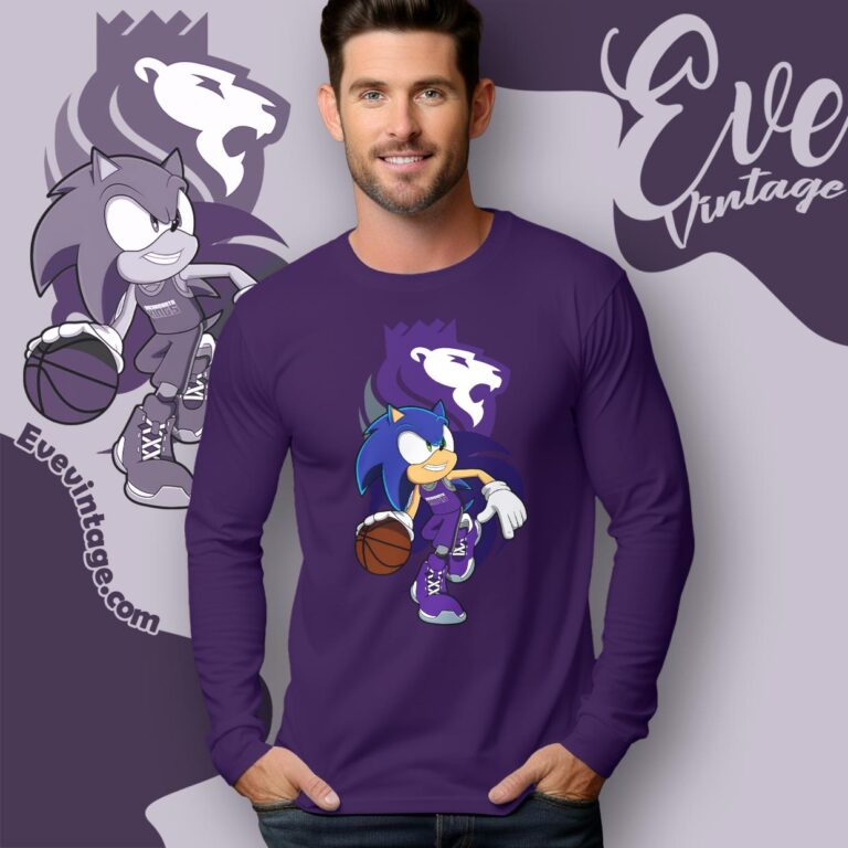 Sacramento Kings Sonic The Hedgehog Shirt Long Sleeve Tee Sacramento Kings Sonic The Hedgehog Shirt Long Sleeve Tee