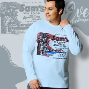 Sams Hawaiian Village Retro Tiki Bar Long Sleeve Tee