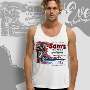 Sams Hawaiian Village Retro Tiki Bar Tank Top Racerback