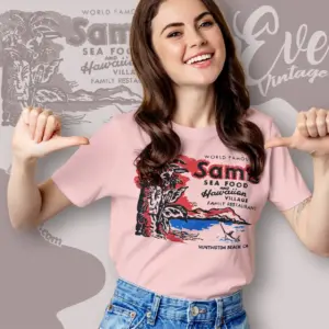 Sams Hawaiian Village Retro Tiki Bar Women T shirt