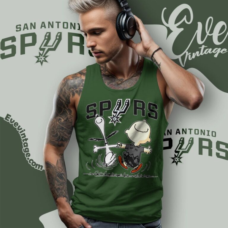 San Antonio Spurs Charlie Brown Snoopy Happy Dancing Shirt Tank Top Racerback San Antonio Spurs Charlie Brown Snoopy Happy Dancing Shirt Tank Top Racerback