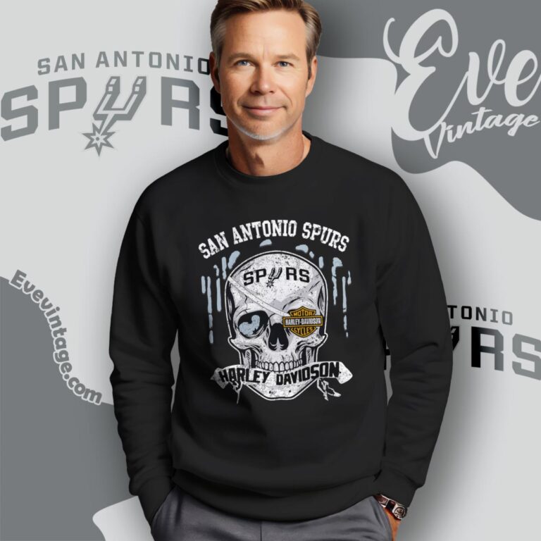 San Antonio Spurs Harley Davidson Skull Shirt Sweatshirt San Antonio Spurs Harley Davidson Skull Shirt Sweatshirt