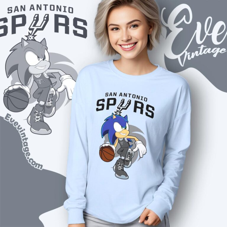 San Antonio Spurs Sonic The Hedgehog Shirt Long Sleeve Tee San Antonio Spurs Sonic The Hedgehog Shirt Long Sleeve Tee