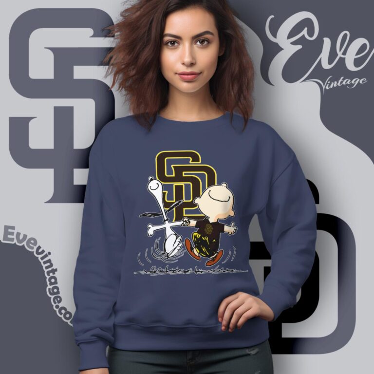 San Diego Padres Charlie Brown Snoopy Happy Dancing Shirt Sweatshirt San Diego Padres Charlie Brown Snoopy Happy Dancing Shirt Sweatshirt