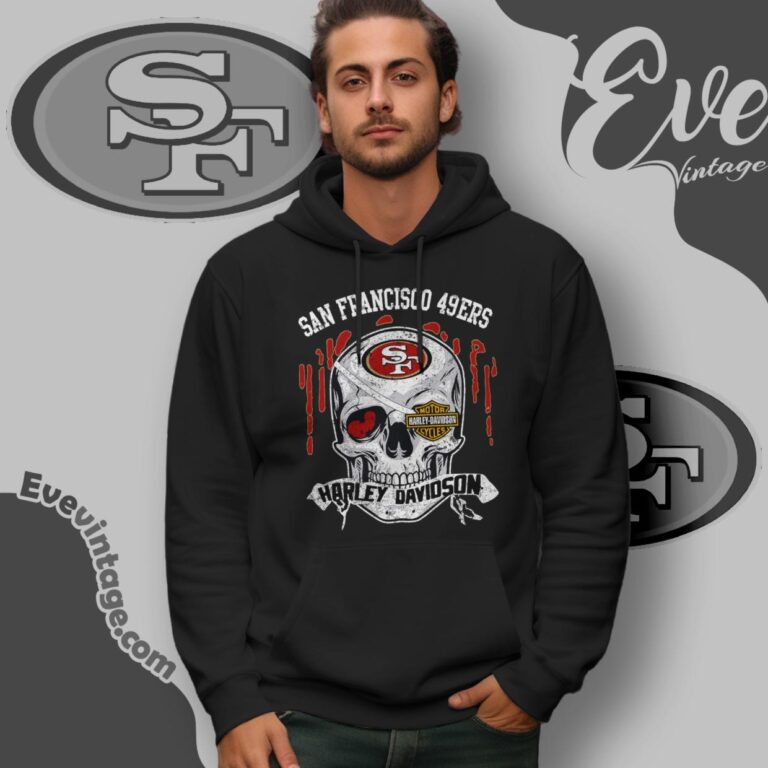 San Francisco 49ers Harley Davidson Skull Shirt Hoodie San Francisco 49ers Harley Davidson Skull Shirt Hoodie