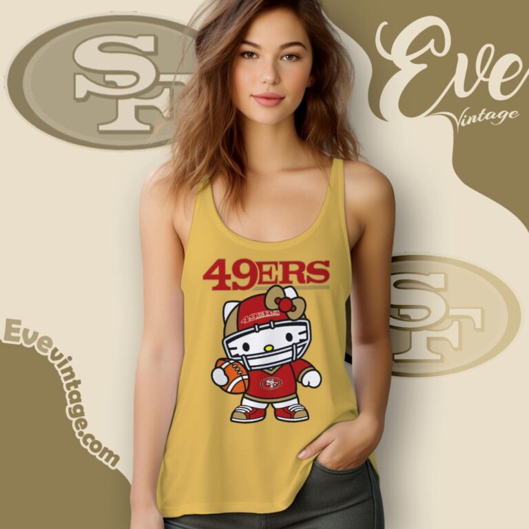 San Francisco 49ers Hello Kitty Shirt Tank Top Racerback San Francisco 49ers Hello Kitty Shirt Tank Top Racerback