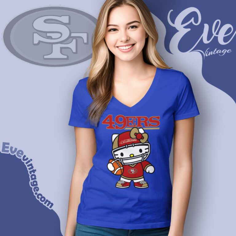 San Francisco 49ers Hello Kitty Shirt V Neck TShirt San Francisco 49ers Hello Kitty Shirt V Neck TShirt