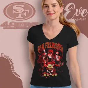 San Francisco 49ers Horror Halloween V Neck TShirt