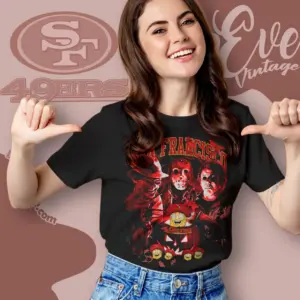 San Francisco 49ers Horror Halloween Women T shirt