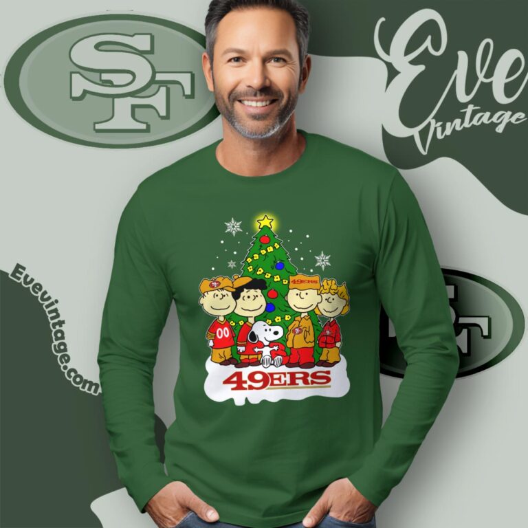 San Francisco 49ers Snoopy The Peanuts Christmas Shirt Long Sleeve Tee San Francisco 49ers Snoopy The Peanuts Christmas Shirt Long Sleeve Tee