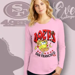 San Francisco 49ers Spongebob Squarepants Long Sleeve Tee