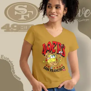 San Francisco 49ers Spongebob Squarepants V Neck TShirt