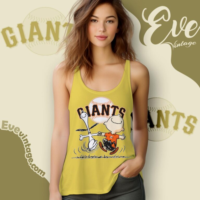 San Francisco Giants Charlie Brown Snoopy Happy Dancing Shirt Tank Top Racerback San Francisco Giants Charlie Brown Snoopy Happy Dancing Shirt Tank Top Racerback