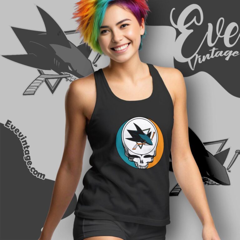 San Jose Sharks Steal Your Face Grateful Dead Shirt Tank Top Racerback San Jose Sharks Steal Your Face Grateful Dead Shirt Tank Top Racerback