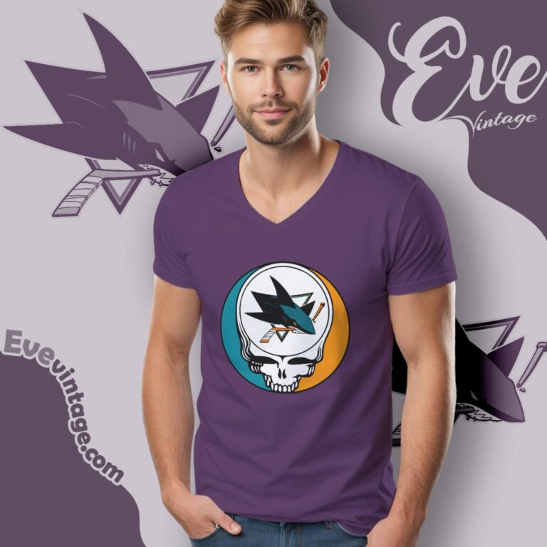 San Jose Sharks Steal Your Face Grateful Dead Shirt V Neck TShirt San Jose Sharks Steal Your Face Grateful Dead Shirt V Neck TShirt