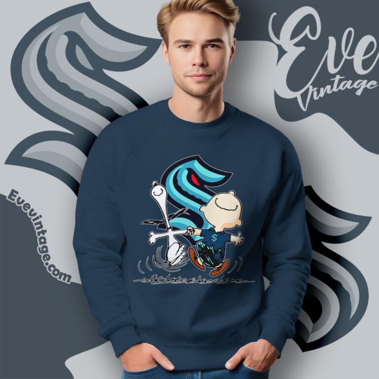 Seattle Kraken Charlie Brown Snoopy Happy Dancing Shirt Sweatshirt Seattle Kraken Charlie Brown Snoopy Happy Dancing Shirt Sweatshirt