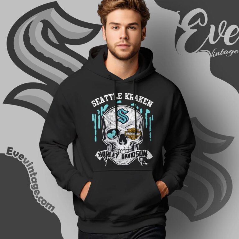 Seattle Kraken Harley Davidson Skull Shirt Hoodie Seattle Kraken Harley Davidson Skull Shirt Hoodie