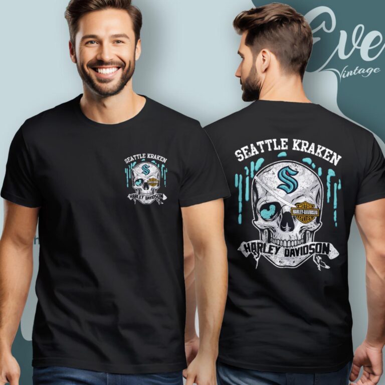 Seattle Kraken Harley Davidson Skull Shirt Women T Shirt Seattle Kraken Harley Davidson Skull Shirt Women T Shirt