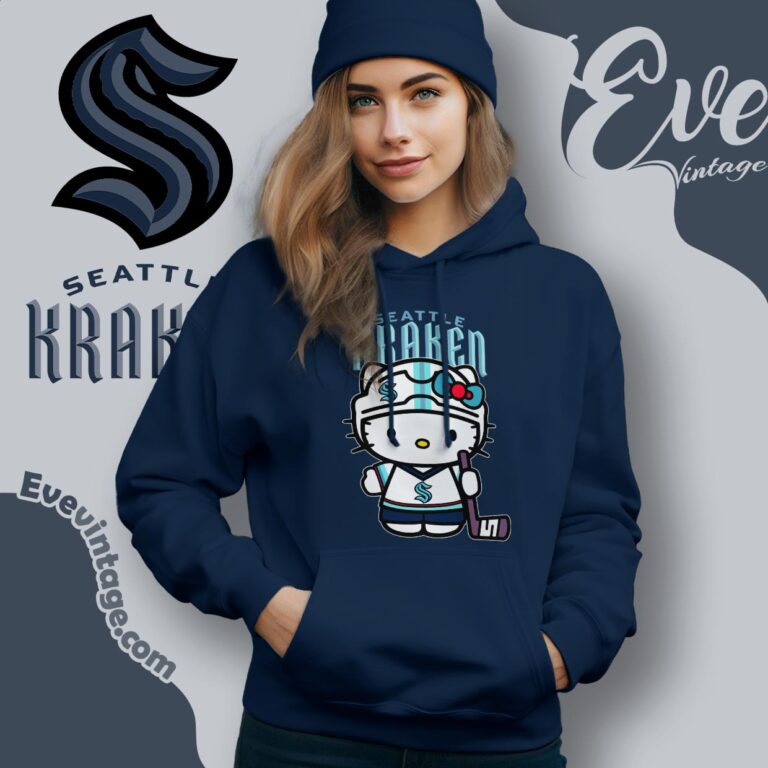 Seattle Kraken Hello Kitty Shirts Pulover hoodie Seattle Kraken Hello Kitty Shirts Pulover hoodie