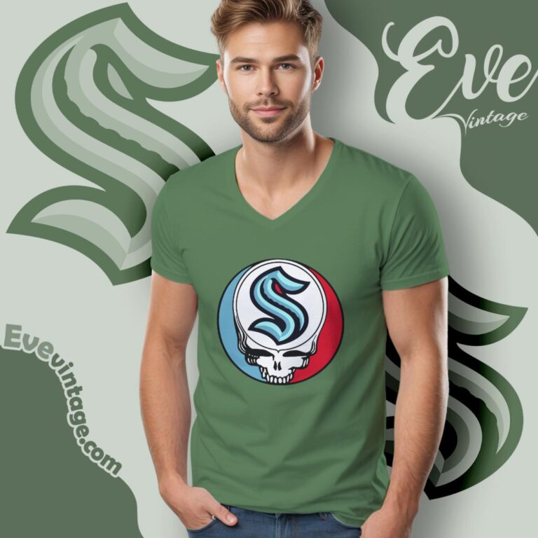 Seattle Kraken Steal Your Face Grateful Dead Shirt V Neck TShirt Seattle Kraken Steal Your Face Grateful Dead Shirt V Neck TShirt