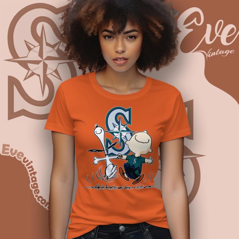 Seattle Mariners Charlie Brown Snoopy Happy Dancing Shirt Women T Shirt Seattle Mariners Charlie Brown Snoopy Happy Dancing Shirt Women T Shirt