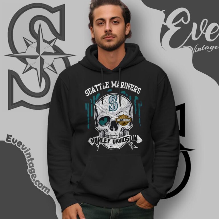 Seattle Mariners Harley Davidson Skull Hoodie Seattle Mariners Harley Davidson Skull Hoodie