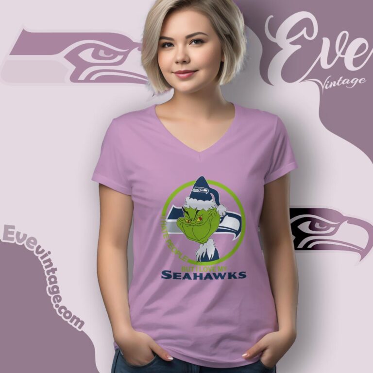 Seattle Seahawks Christmas Grinch Shirt I Hate People But I Love My Seahawks V Neck TShirt Seattle Seahawks Christmas Grinch Shirt I Hate People But I Love My Seahawks V Neck TShirt