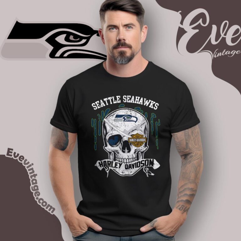 Seattle Seahawks Harley Davidson Skull Shirt T Shirt Seattle Seahawks Harley Davidson Skull Shirt T Shirt