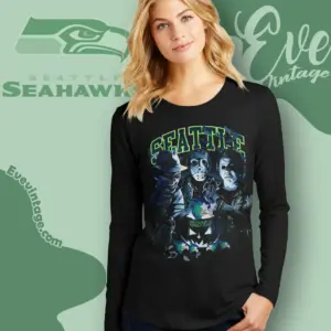 Seattle Seahawks Horror Halloween Shirt Long Sleeve Tee