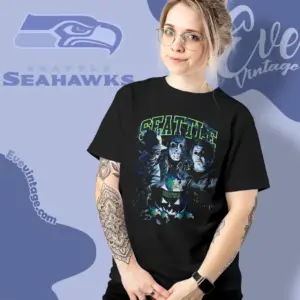 Seattle Seahawks Horror Halloween Shirt Women T shirt