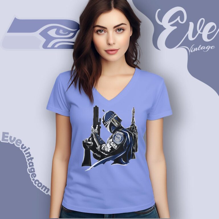 Seattle Seahawks Mandalorian Star Wars Shirt V Neck TShirt Seattle Seahawks Mandalorian Star Wars Shirt V Neck TShirt