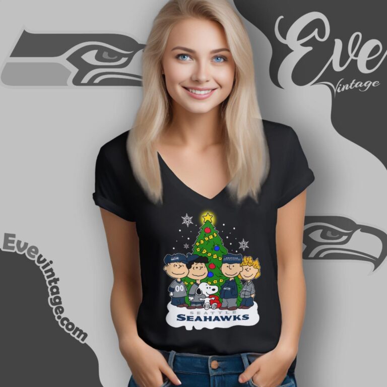 Seattle Seahawks Snoopy The Peanuts Christmas Shirt V Neck TShirt Seattle Seahawks Snoopy The Peanuts Christmas Shirt V Neck TShirt
