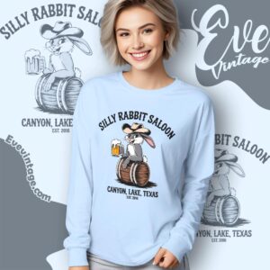 Silly Rabbit Saloon Shirt Canyon Lake Tx Dive Bar Long Sleeve Tee