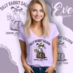 Silly Rabbit Saloon Shirt Canyon Lake Tx Dive Bar V Neck TShirt