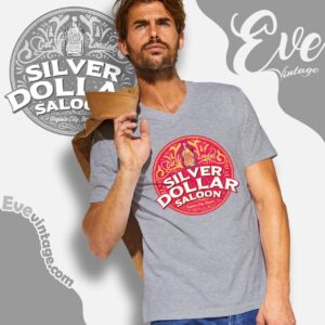 Silver Dollar Saloon Shirt Virginia Nevada Dive Bar V Neck TShirt