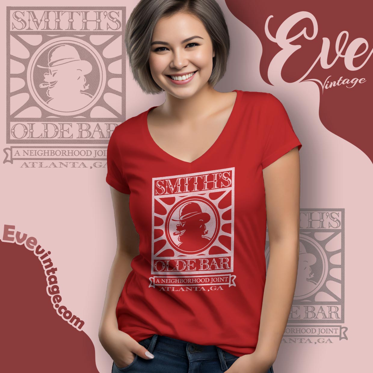 Smith's Olde Bar Shirt Atlanta Ga Dive Bar V Neck TShirt Smith's Olde Bar Shirt Atlanta Ga Dive Bar V Neck TShirt