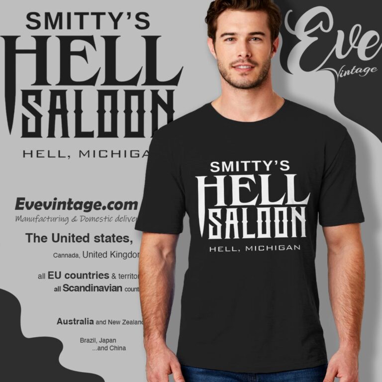 Smitty's Hell Saloon Shirt Hell Michigan Dive Bar T shirt Smitty's Hell Saloon Shirt Hell Michigan Dive Bar T shirt