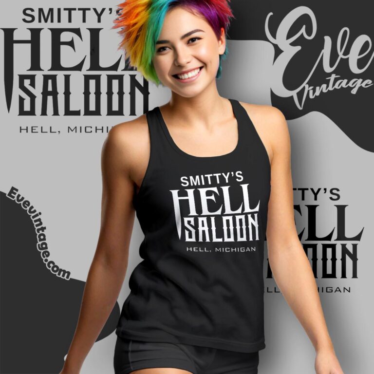 Smitty's Hell Saloon Shirt Hell Michigan Dive Bar Tank Top Racerback Smitty's Hell Saloon Shirt Hell Michigan Dive Bar Tank Top Racerback